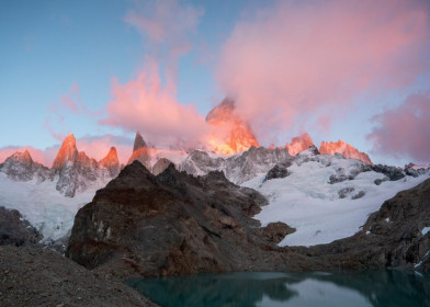 Amazing moment to experience the sunrise early morning after hiking up there for hours in the dark.