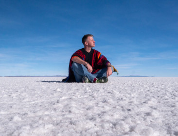 The salt lake makes for a great photo backdrop