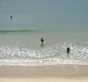 Surfing in the cold Atlantic