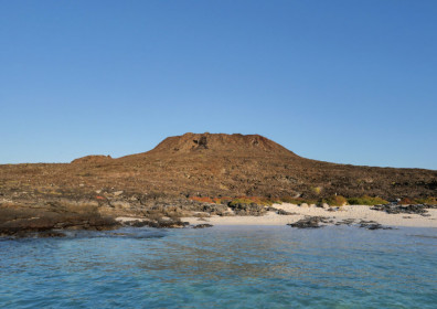 Rocky island shaped like a Chinese hat